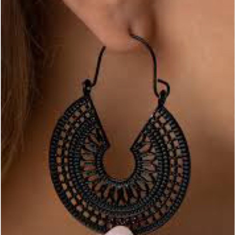 Elegant Black Hoop Earrings